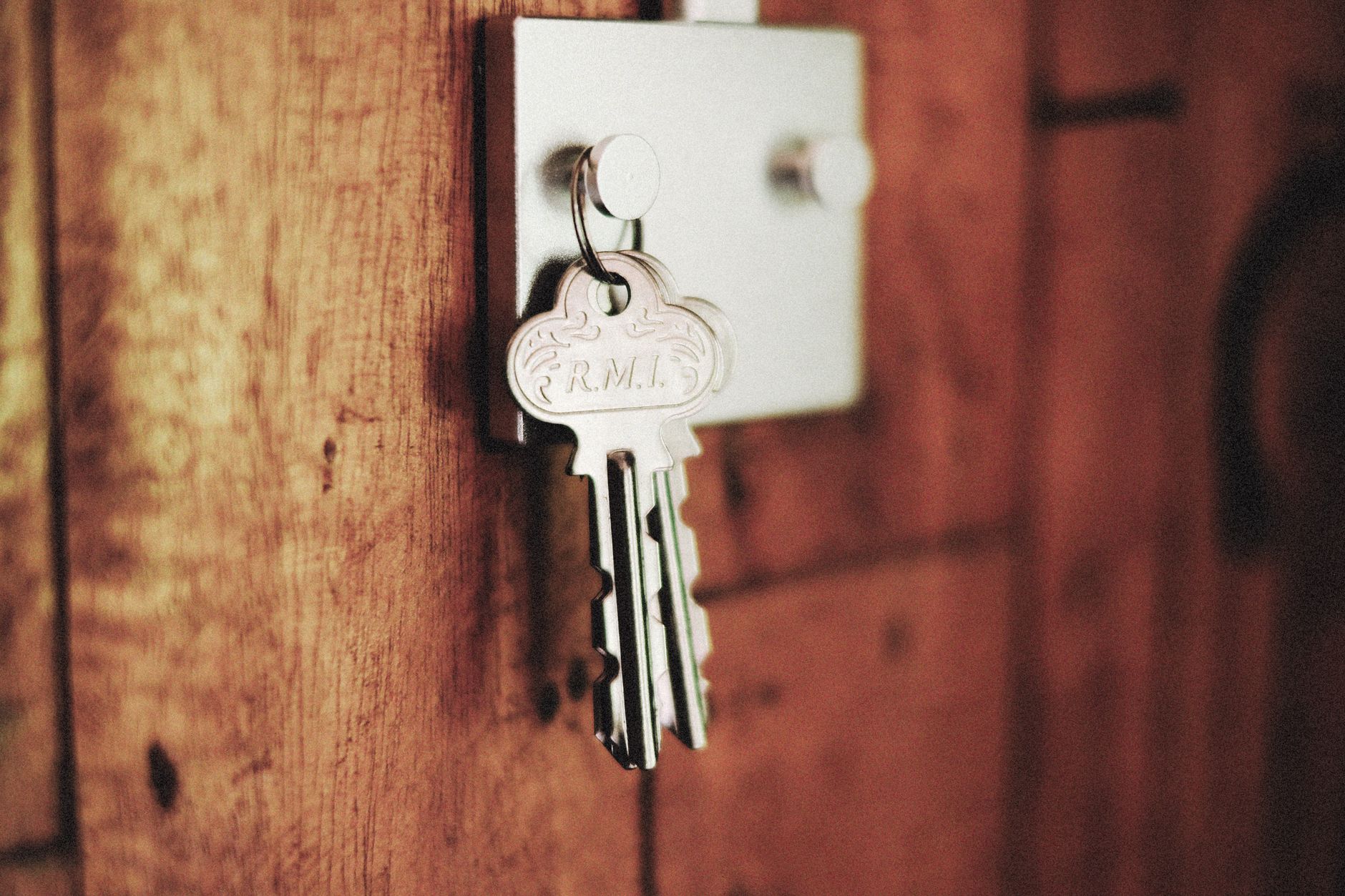 Keys left hanging in a door lock